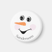 Modern Cute Custom Snowman face Magneet (Voorkant)