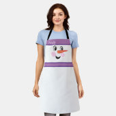 Modern Cute Custom Snowman face Paars Scarf Schort (Gedragen)