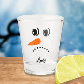 Modern Cute Custom Snowman face Shot Glas