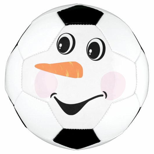 Modern Cute Custom Snowman face Winter Party Voetbal (Voorkant)