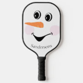 Modern Cute Custom Snowman face Winter Pickleball Paddle (Voorkant)