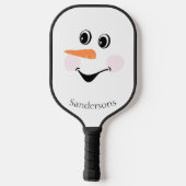 Modern Cute Custom Snowman face Winter Pickleball Paddle (Achterkant)