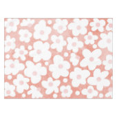 Modern Cute Daisy Pastel Pink Terracotta Tafelkleed (Voorkant (Horizontaal))