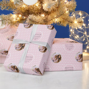 Modern Cute Girly Pink kerst Cadeaupapier