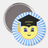 Modern Cute Happy Face Afstuderen Magneet (Voorkant / Achterkant)