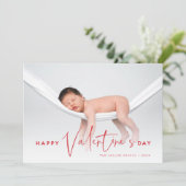 Modern Cute Happy Valentine's Day Photo Card Feestdagenkaart (Staand voorkant)