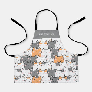 Modern Cute Kawaii Funny Cats Pattern Schort
