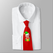 Modern Cute Kerstmis Elf op rood Stropdas (Gebonden)