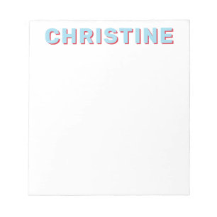 Modern Cute Light Sky Blue Bright Red Kinder leraa Notitieblok