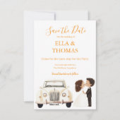 Modern Cute Marigold Text Save The Date (Voorkant)