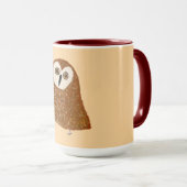 Modern cute northern saw-whet owl mok (Voorkant rechts)