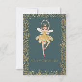 Modern Cute Nutcracker Ballet Christmas Card Kaart (Voorkant)