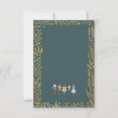 Modern Cute Nutcracker Ballet Christmas Card Kaart (Achterkant)