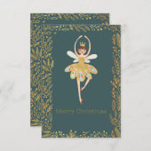 Modern Cute Nutcracker Ballet Christmas Card Kaart (Voorkant / Achterkant)