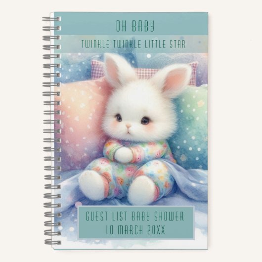 Modern Cute Pastel Bunny Notitieboek (Voorkant)