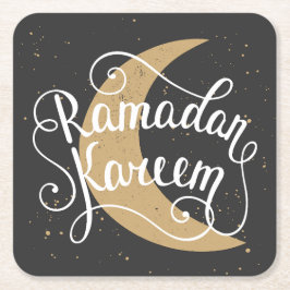 Modern Cute Ramadan Kareem Business Vierkante Kartonnen Onderzetter