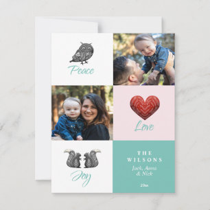 Modern Cute Scandinavian Foto Kerstmis Feestdagenkaart