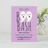 Modern Cute Scary Ghost Boo Halloween Bash Kaart (Staand voorkant)