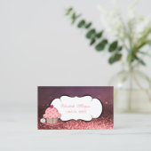 Modern Cute Schattig Cupcake Bakery Bokeh Visitekaartje (Staand voorkant)