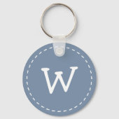 Modern Cute Simple Stitch Custom Monogram Sleutelhanger (Voorkant)