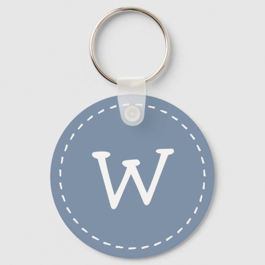Modern Cute Simple Stitch Custom Monogram Sleutelhanger (Voorkant)