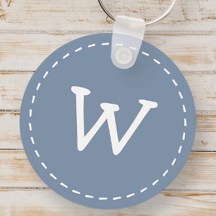 Modern Cute Simple Stitch Custom Monogram Sleutelhanger
