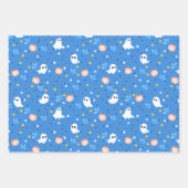 Modern Cute Spooky Ghost Halloween Inpakpapier Vel (Voorkant 2)