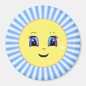Modern Cute Sun Face Magneet (Voorkant)