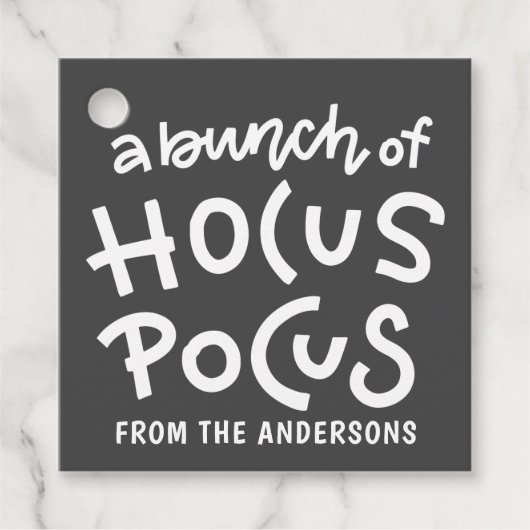 Modern Cute Typography Hocus Pocus Halloween Bedankjes Labels (Voorkant)