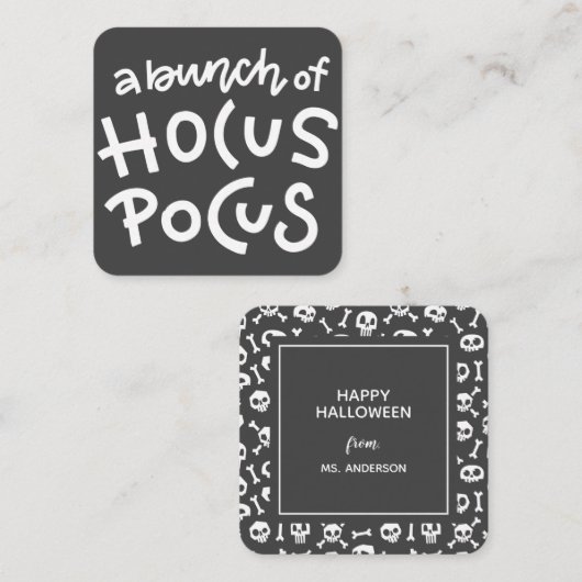 Modern Cute Typography Hocus Pocus Halloween Informatiekaartje (Voorkant / Achterkant)