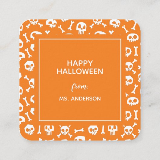 Modern Cute Typography Hocus Pocus Halloween Informatiekaartje (Achterkant)