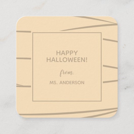 Modern Cute Typography Mummy Monster Halloween Informatiekaartje (Achterkant)