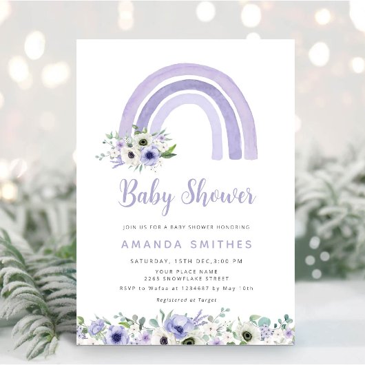 Modern Cute Waterverf Boho Rainbow Baby shower Kaart