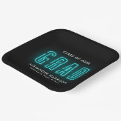 Modern Cyan Neon Afstuderen Papieren Bordje (Gebogen)