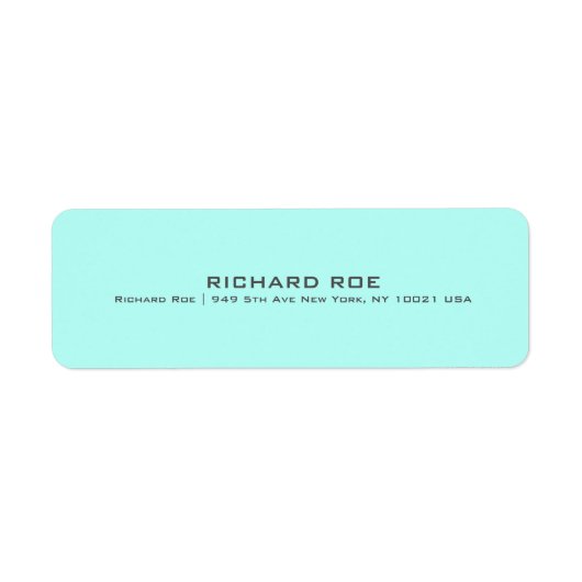 Modern Cyan Professional retour adreslabel Etiket (Voorkant)