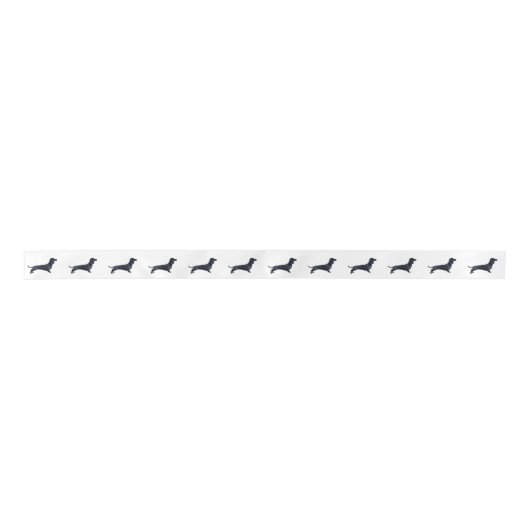 Modern Dachshund silhouette satin lbon Lint (Voorkant)