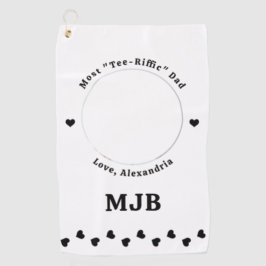 Modern DAD gepersonaliseerd Afbeelding Creëer Golf Golfhanddoek (Voorkant)