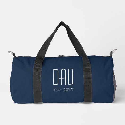 Modern Dad Nieuwe Vader Minimalistische Marine Bla Plunjezak (Voorkant)