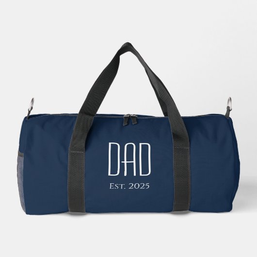 Modern Dad Nieuwe Vader Minimalistische Marine Bla Plunjezak (Achterkant)