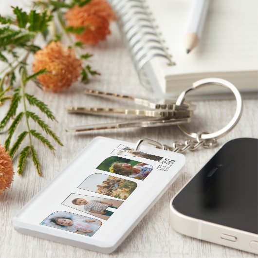 Modern Daddy 5 Foto Vaderdag Typografie Sleutelhanger (Voorkant Rechts)