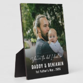 Modern Daddy and Baby 1st Fathers Day Photo Fotoplaat (Zijkant)
