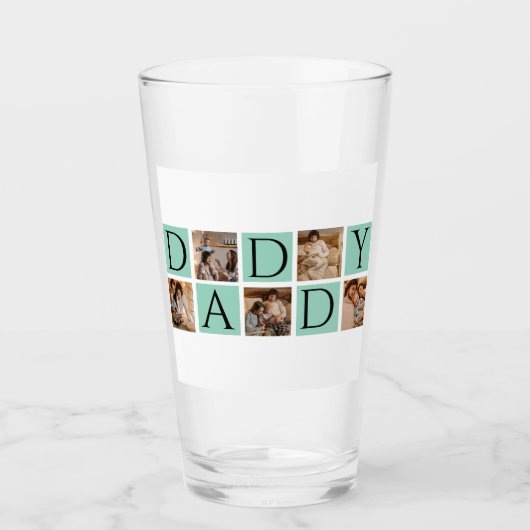 Modern Daddy Photo Collage - Aangepaste Vaderdag | Glas (Voorkant)