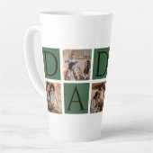 Modern Daddy Photo Collage - Aangepaste Vaderdag | Latte Mok (Linkerhoek)