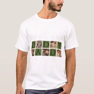 Modern Daddy Photo Collage T-shirt – Aangepaste 5P