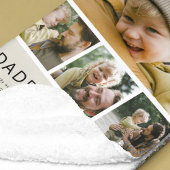 Modern Daddy Photo Strip Collage Fleece Deken