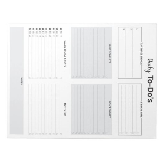 Modern dagelijks to-do-list Notitieblok (Voorkant)