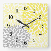 Modern Dahlia bloemen geel en grijs