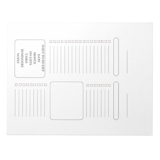 Modern Daily To-Do List Notepad Notitieblok (Voorkant)