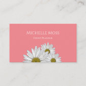Modern Daisies Floral Trendy Pink Visitekaartje (Voorkant)