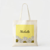 Modern Daisies Rustic Floral Yellow Black Tote Bag (Voorkant)